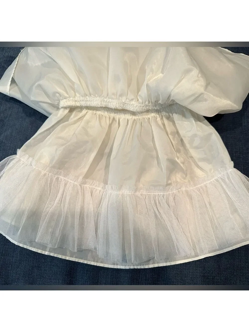 Special Occasion by Marmellata👸Ivory Tulle Dress w/Rose, Gold Sparkles & Ribbon